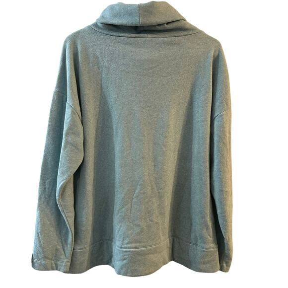 Featherweight Fleece Cowl-Neck Pullover Sea-Moss Color Size Large - Picture 4 of 6